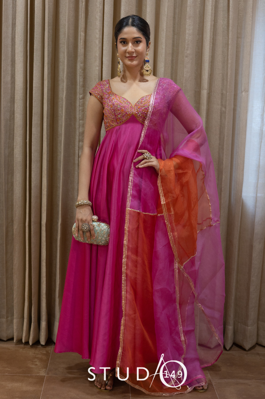 DESIGNER BRIDESMAID ANARKALI IN PINK