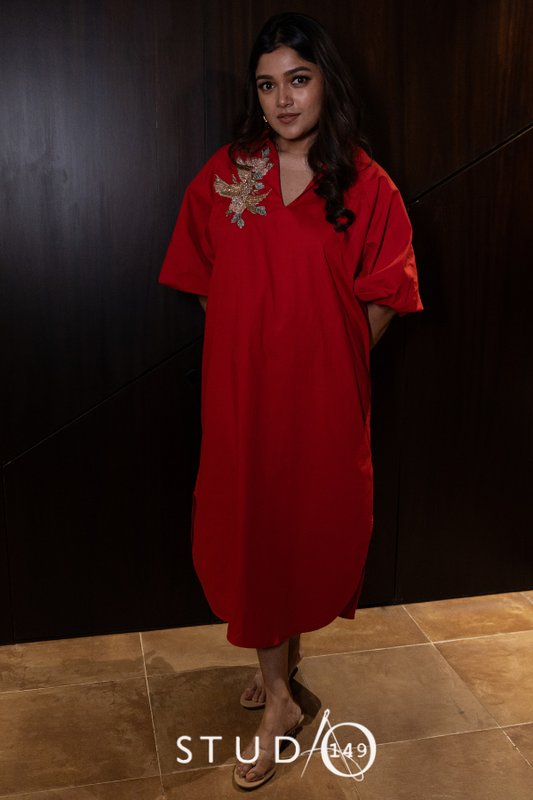 SHIRT DRESS IN RED