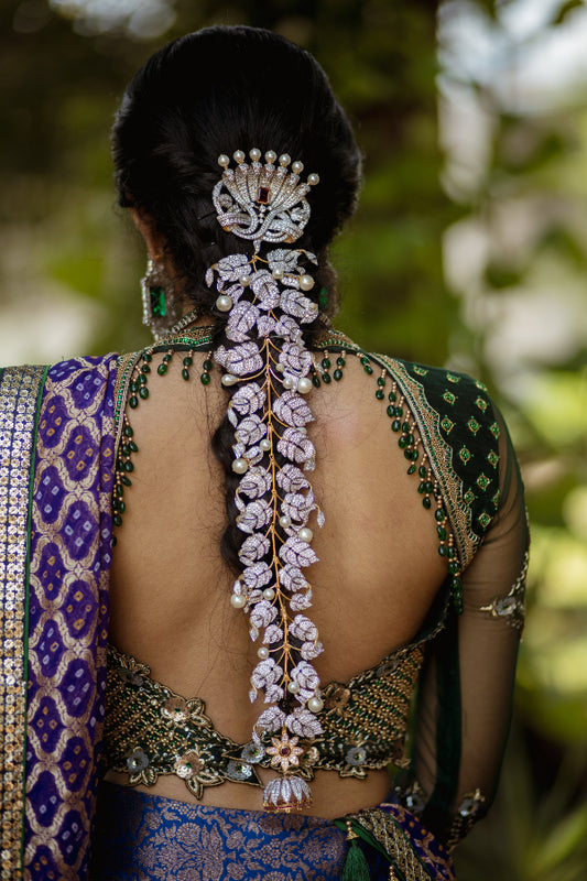 BRIDAL PLEATED BANARES SILK LEHENGA