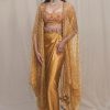 Draped Bridal Outfit in Mustard